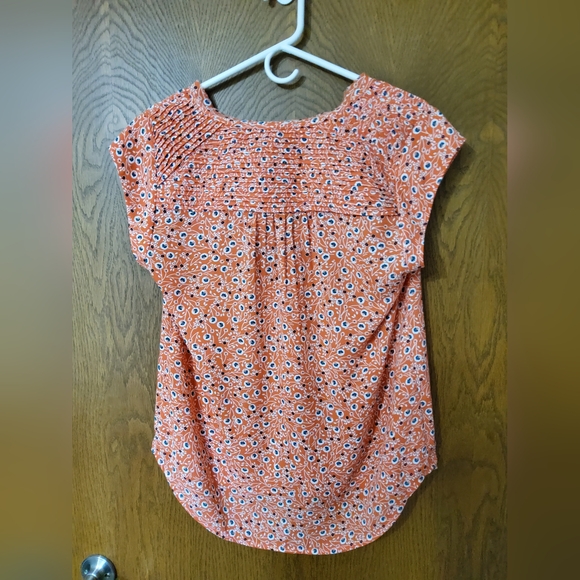 Daniel Rainn Bernal Split Neck Blouse in Orange Size Medium NWT - Picture 3 of 5